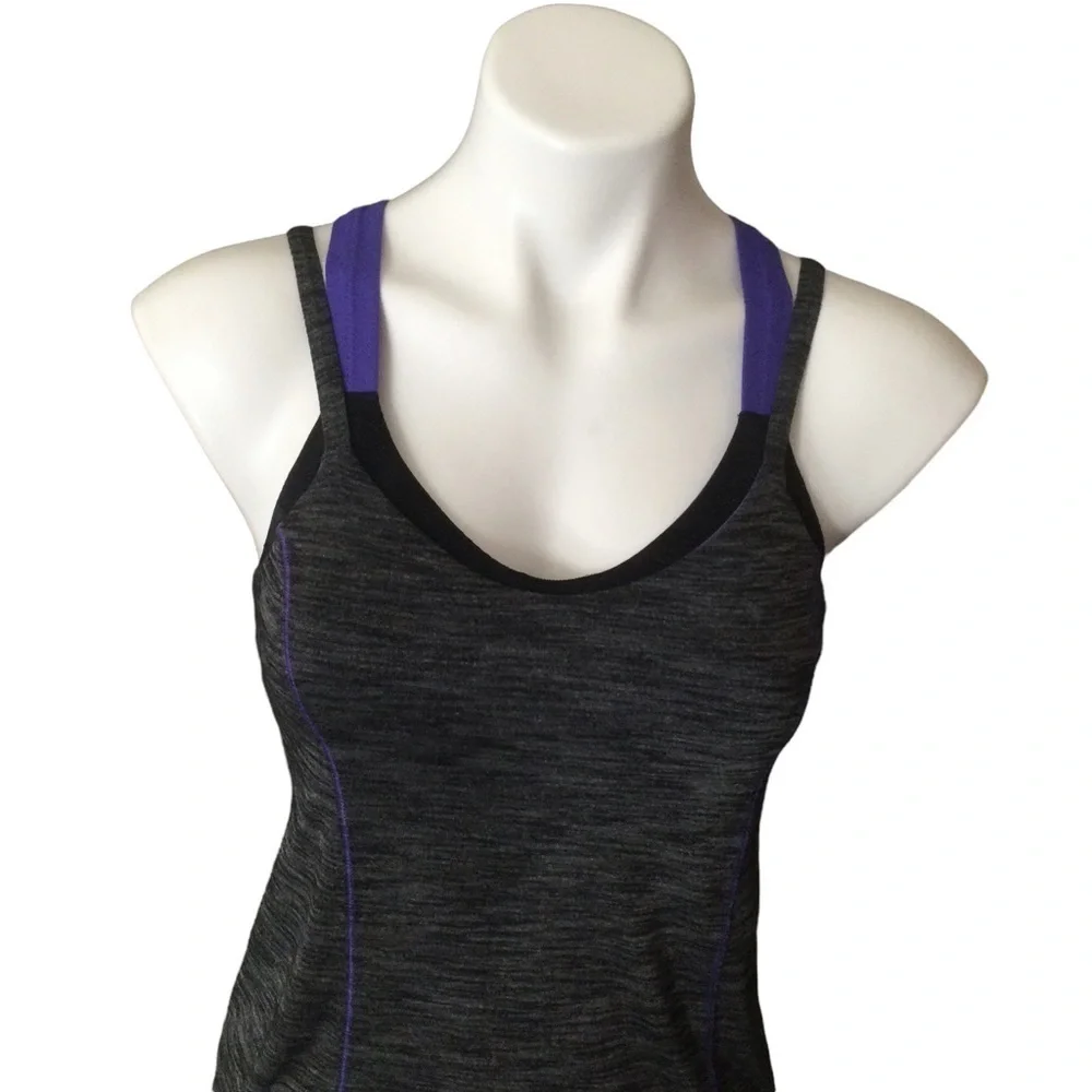 Lululemon Heather Black Iris‎ Purple Run for Gold Tank